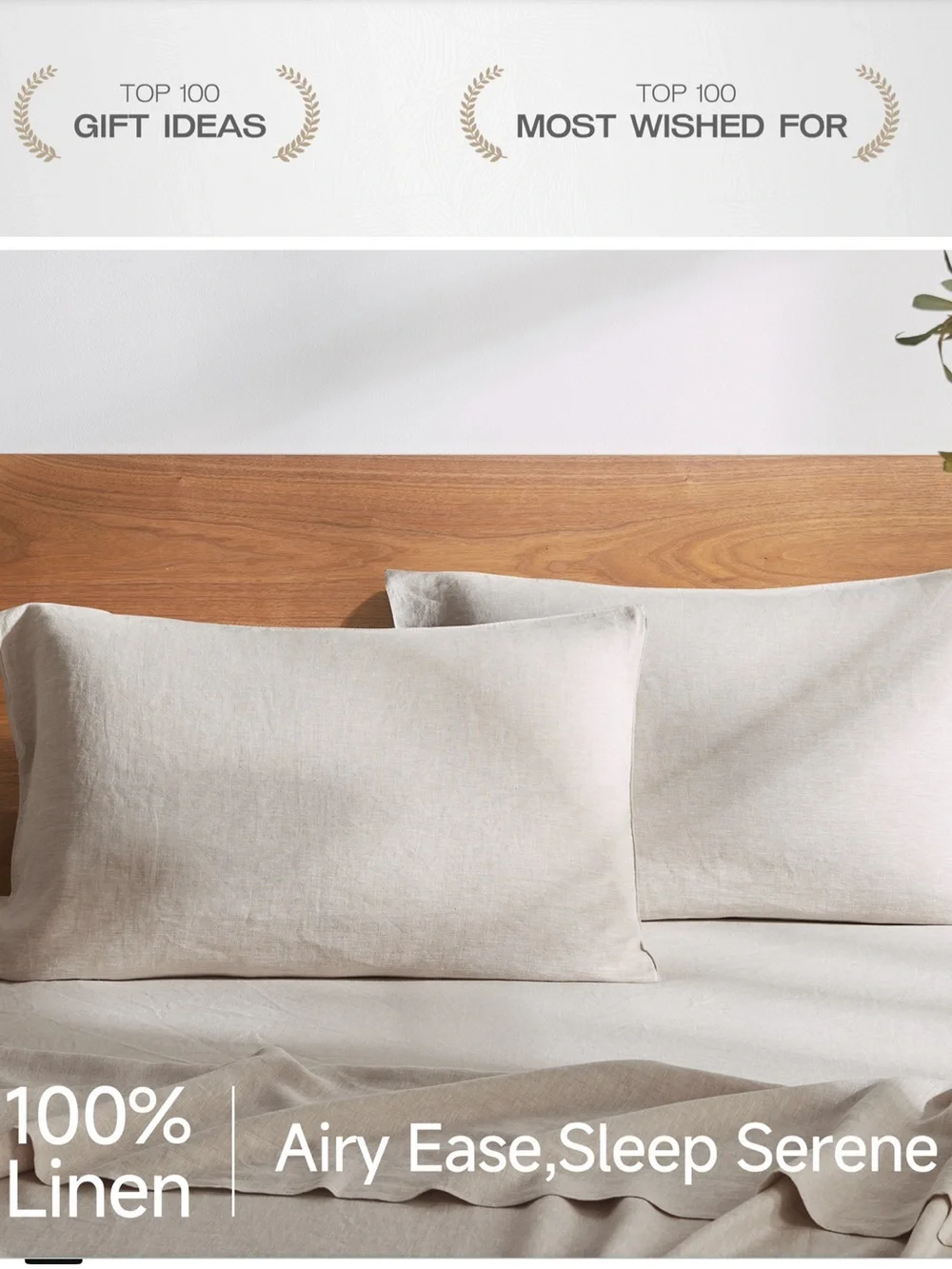 KING DUVET COVER 100% FRENCH LINEN + 2 PILLOW SHAMS Color: NATURAL LINEN